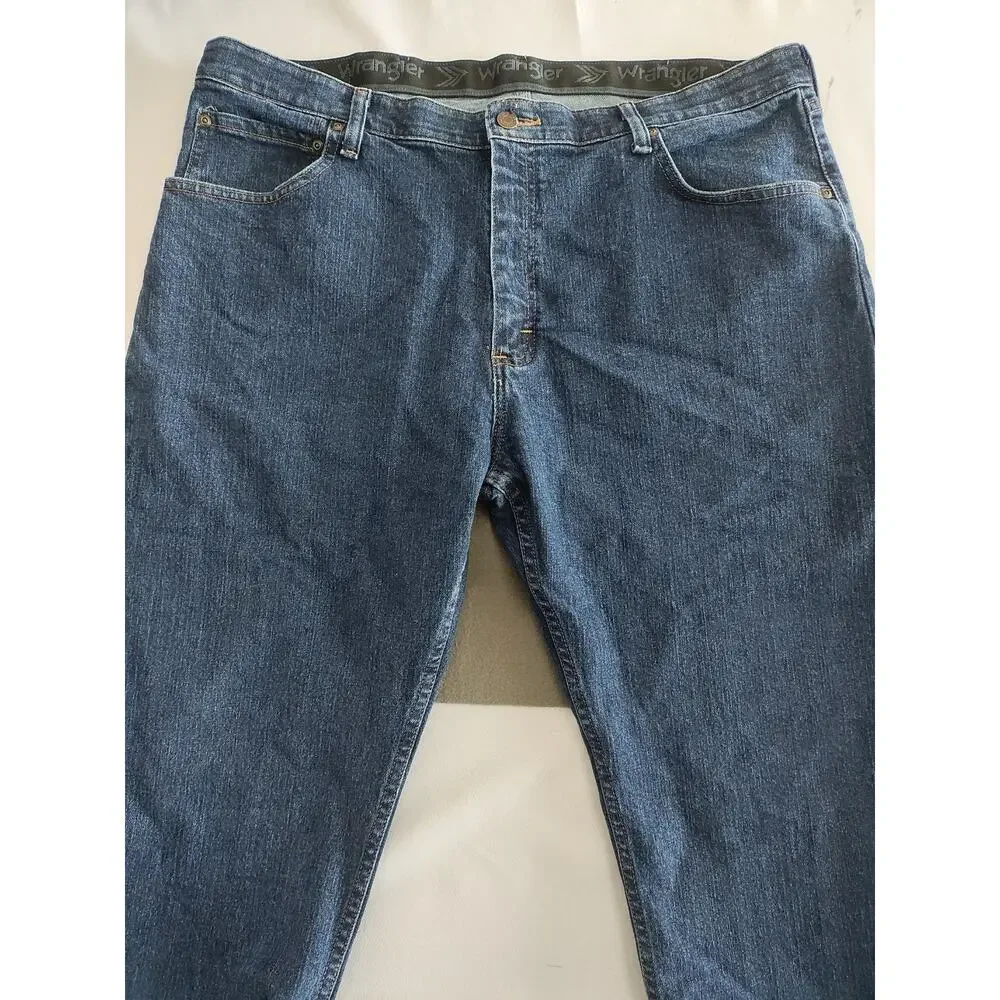 Wrangler Authentic Jeans Mens 38x29 Regular Fit Blue Dark Wash Denim